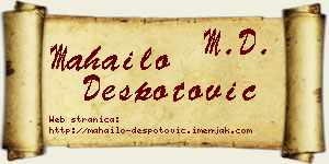 Mahailo Despotović vizit kartica